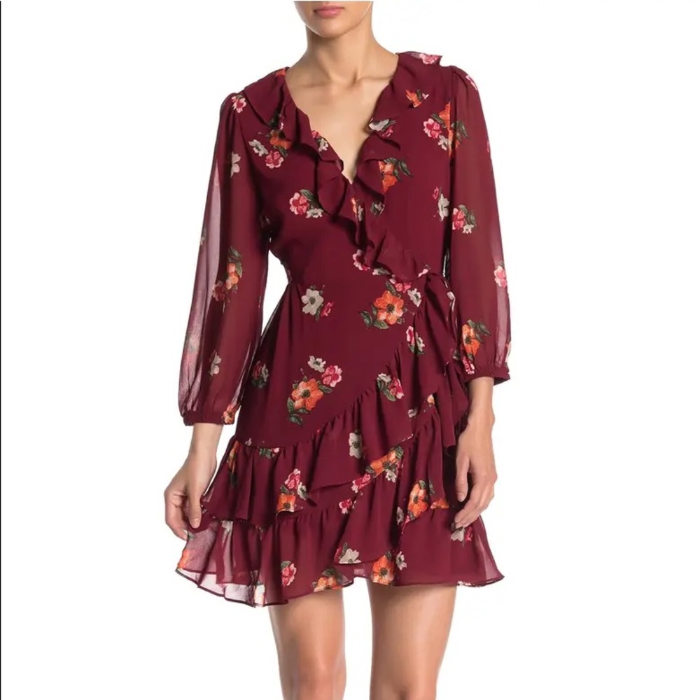 ASTR THE LABEL Cheyanne Ruffle red mini Dress